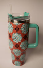 Load image into Gallery viewer, Turquoise on Red 40oz