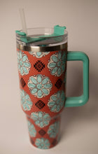 Load image into Gallery viewer, Turquoise on Red 40oz