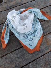 Load image into Gallery viewer, Medium Wild Rag - Orange/Baby blue/white